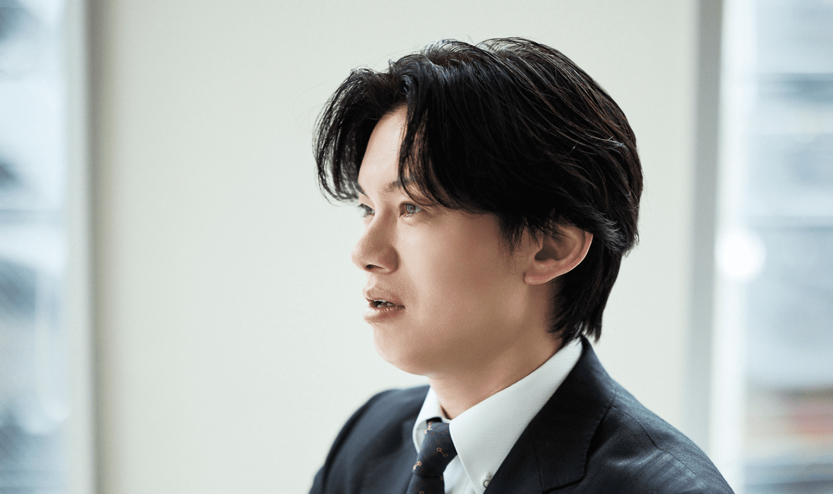 インタビューに答える代表 遠藤勇太
